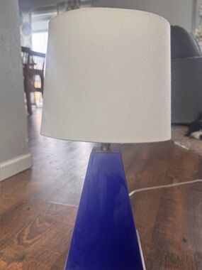 Target Blue Glass Table Lamp with White Shade